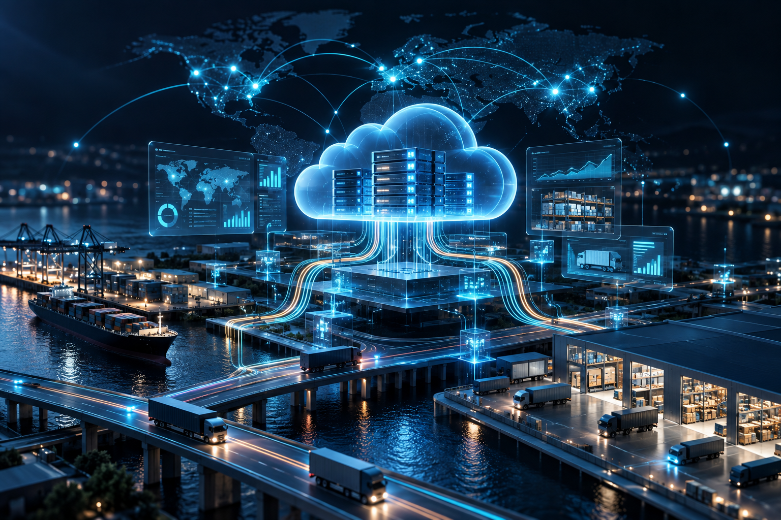 Cloud & data analytics for a logistics organisation: CYVERRA designed and deployed a unified cloud data lakehouse and event-driven analytics platform for a cross-border logistics provider. The solution consolidated distributed telemetry, warehouse metrics, and carrier feeds into a real-time operational intelligence core.