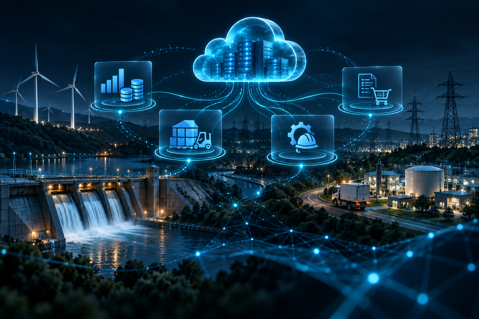 ERP implementation for a energy & utilities organisation: CYVERRA VERIDION GROUP replaced fragmented legacy business systems with a unified cloud ERP architecture across finance, supply chain, and asset management for a regional multi-utility group. The engagement integrated field service operations and procurement workflows into a single system of record, improving operational governance and capital project delivery.