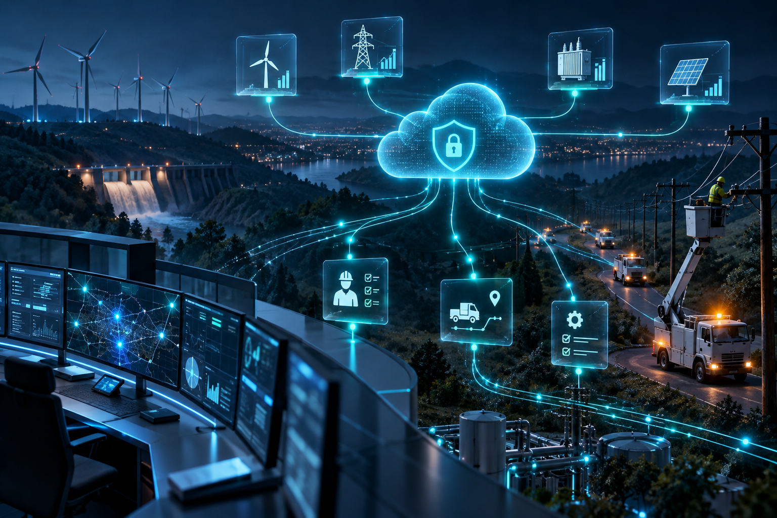 Business automation for a energy & utilities organisation: CYVERRA engineered an end-to-end business automation platform to orchestrate grid maintenance, field crew dispatch, and safety compliance workflows. The solution eliminated manual handoffs across work order lifecycles and unified real-time asset telemetry with operational dispatch.